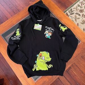 NEW Black Hoodie Reptor Rules Nickelodeon Small Rug Rats